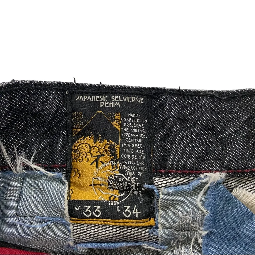 Cult of Individuality Rebel Straight Japanese Selvedge Men Black Wash Jean Sz 33 - Picture 5 of 15